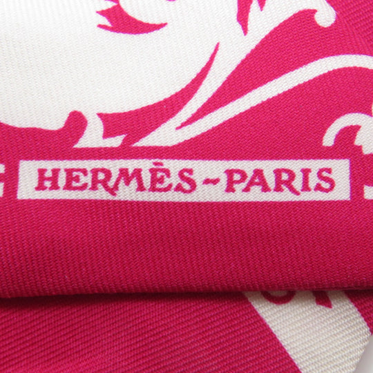 HERMES scarf silk pink Twilly  Women Used Authentic