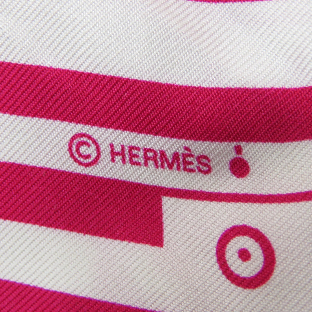 HERMES scarf silk pink Twilly  Women Used Authentic