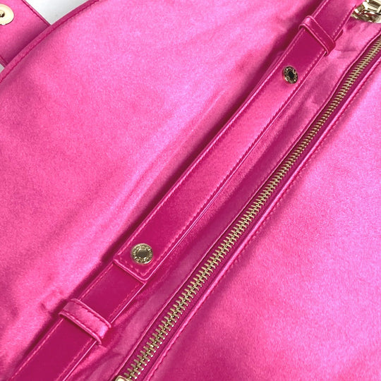 BVLGARI Shoulder Bag Satin pink 2WAY bag clutch bag Leoni Women Used Authentic