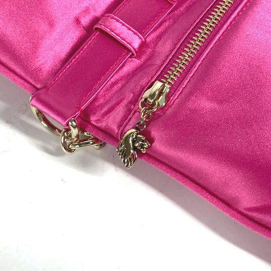 BVLGARI Shoulder Bag Satin pink 2WAY bag clutch bag Leoni Women Used Authentic