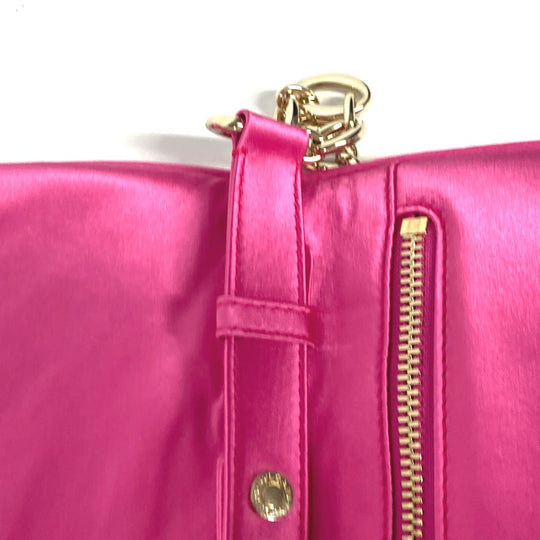 BVLGARI Shoulder Bag Satin pink 2WAY bag clutch bag Leoni Women Used Authentic