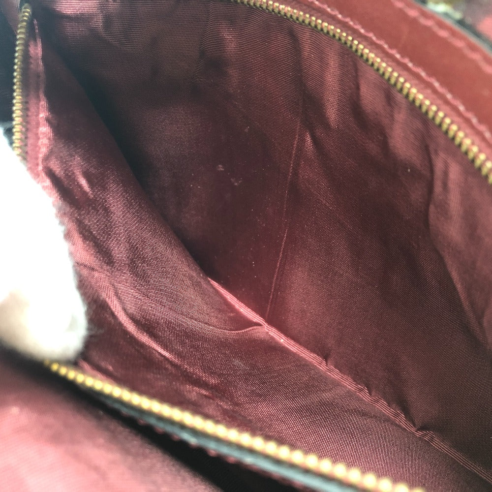 CARTIER Shoulder Bag leather wine-red Must Line Women Used Authentic