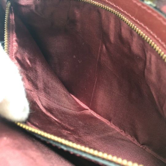 CARTIER Shoulder Bag leather wine-red Must Line Women Used Authentic