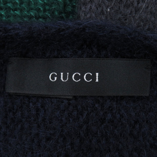 GUCCI Scarf Mohair, Silk blue 3 colors unisex(Unisex) Used Authentic