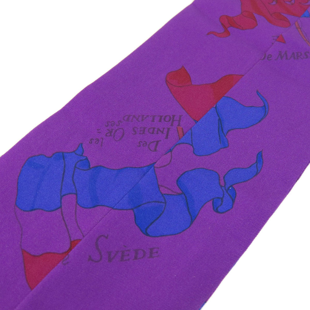 HERMES scarf silk purple Twilly Women Used Authentic