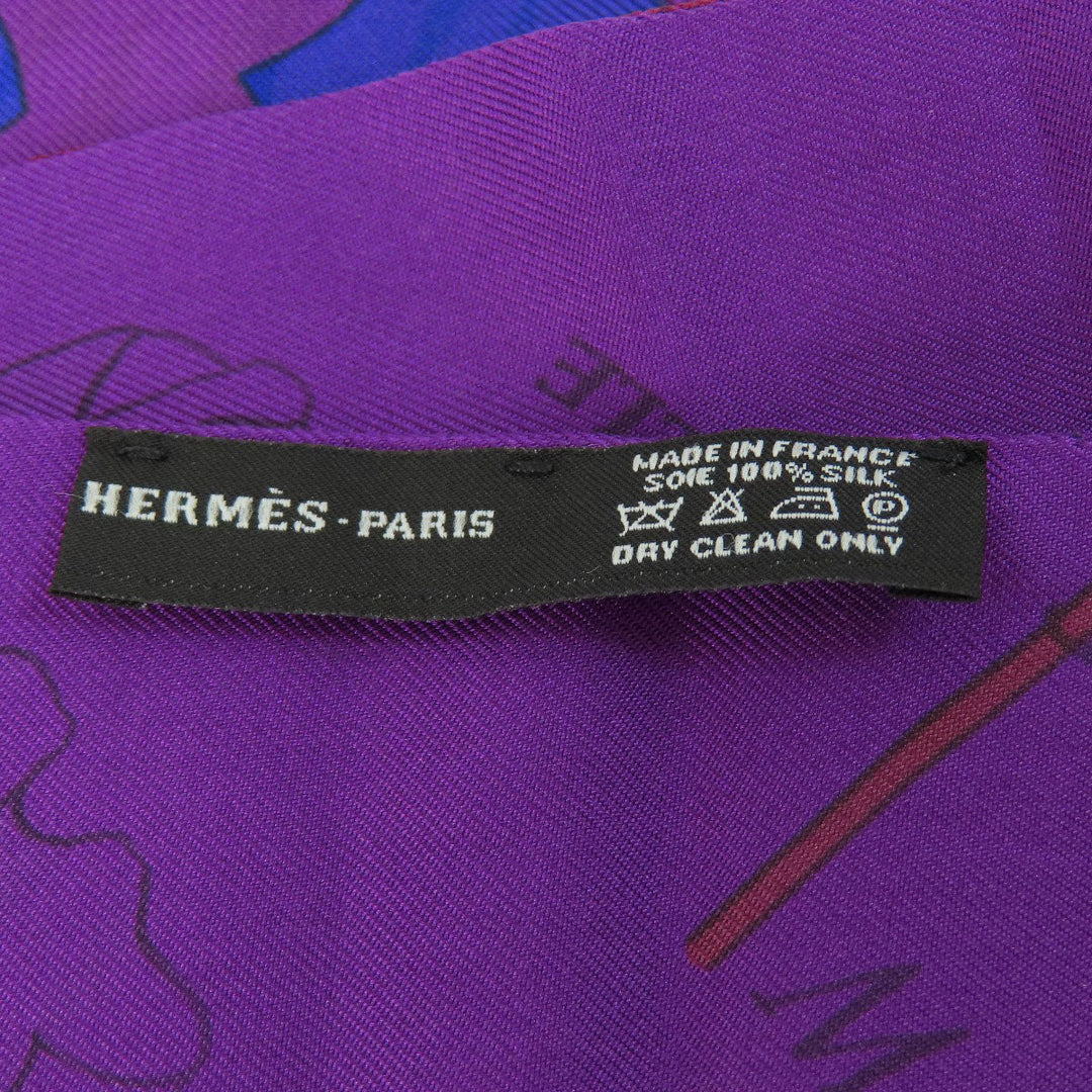HERMES scarf silk purple Twilly Women Used Authentic