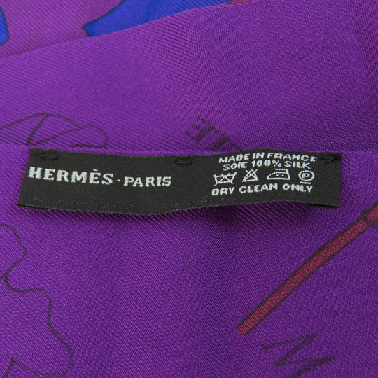 HERMES scarf silk purple Twilly Women Used Authentic