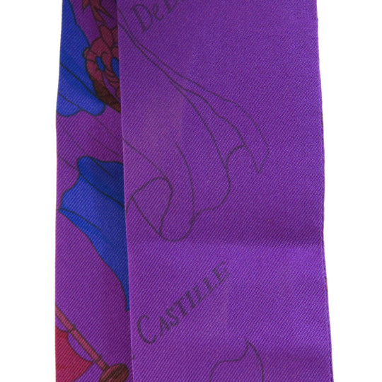 HERMES scarf silk purple Twilly Women Used Authentic