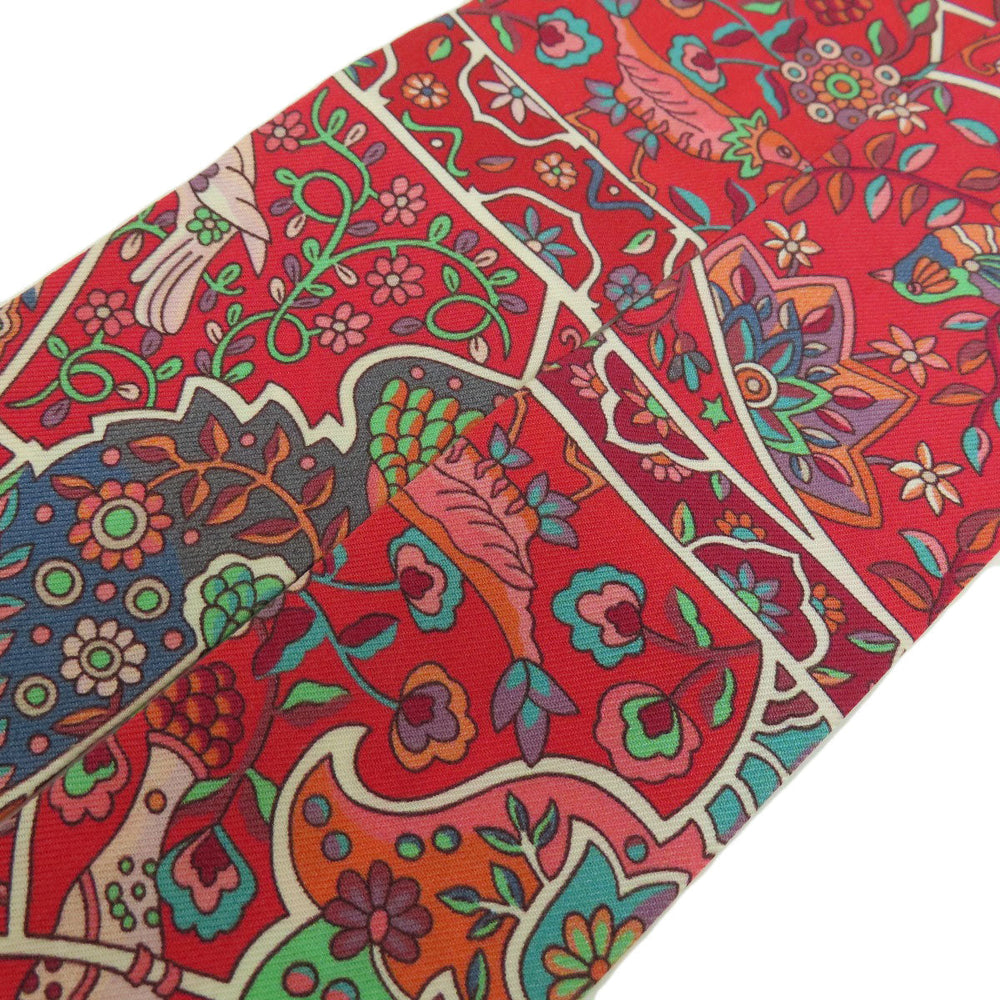 HERMES scarf silk Red Twilly Women Used Authentic
