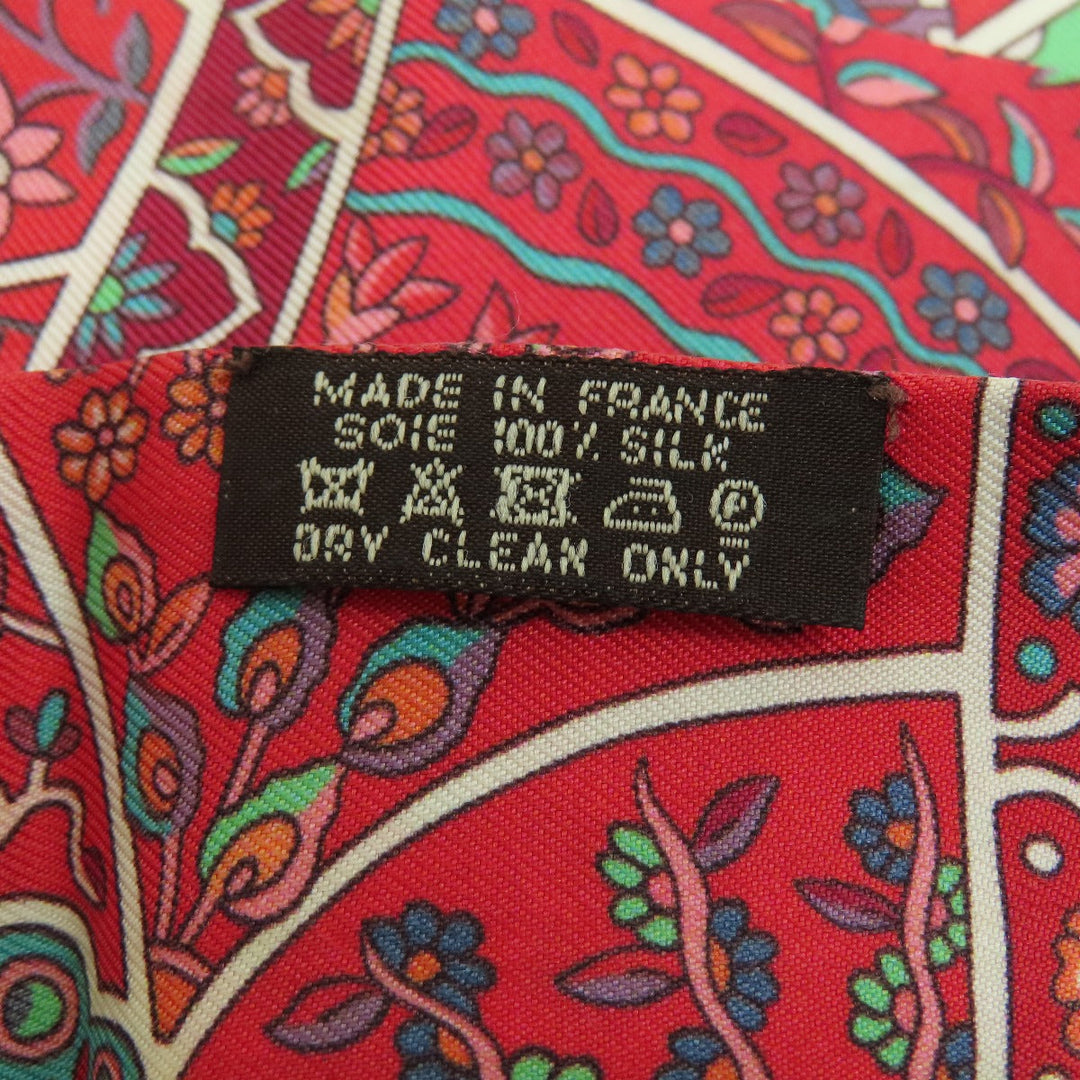 HERMES scarf silk Red Twilly Women Used Authentic
