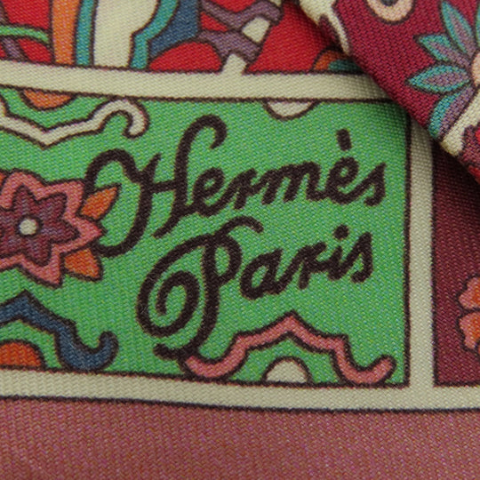 HERMES scarf silk Red Twilly Women Used Authentic