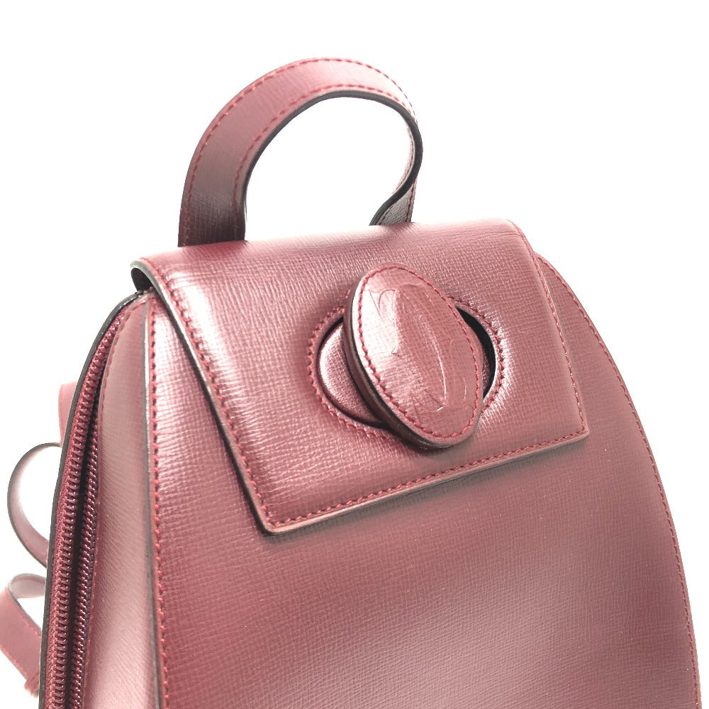 CARTIER Backpack leather wine-red Must Line