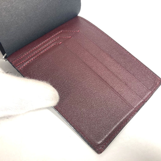 CARTIER Money clip L3000646 leather black Must Line logo Caposhon mens Used Authentic
