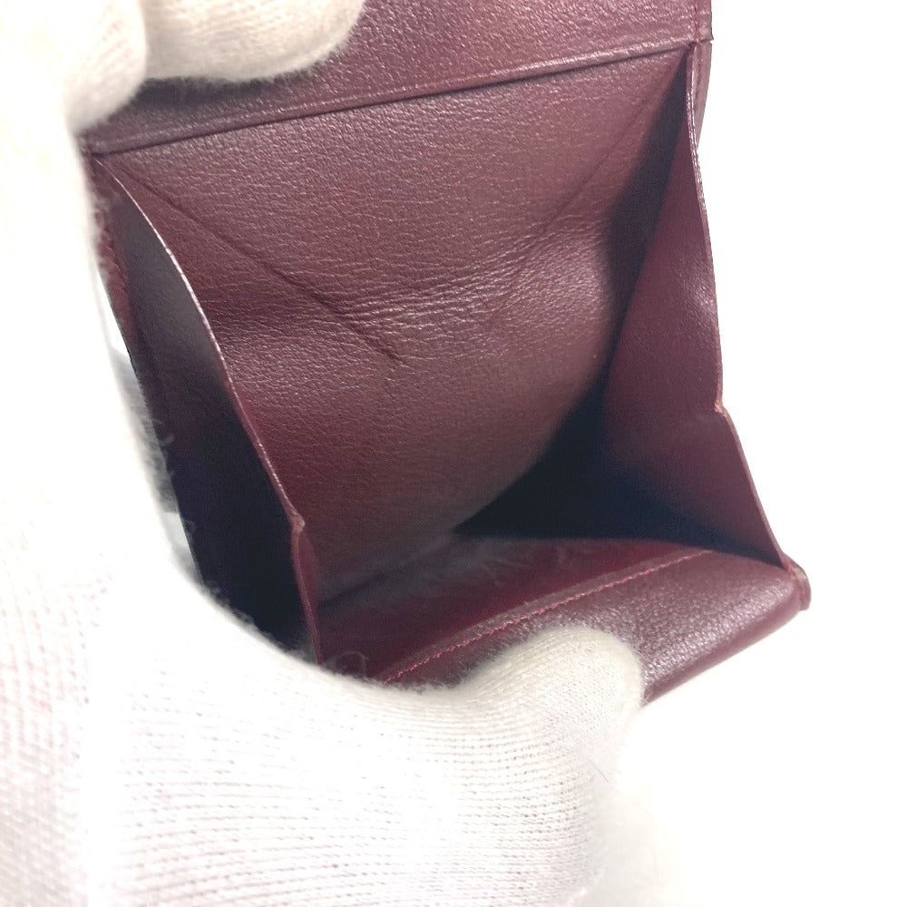 CARTIER Coin case leather black Must Line logo mens(Unisex) Used Authentic