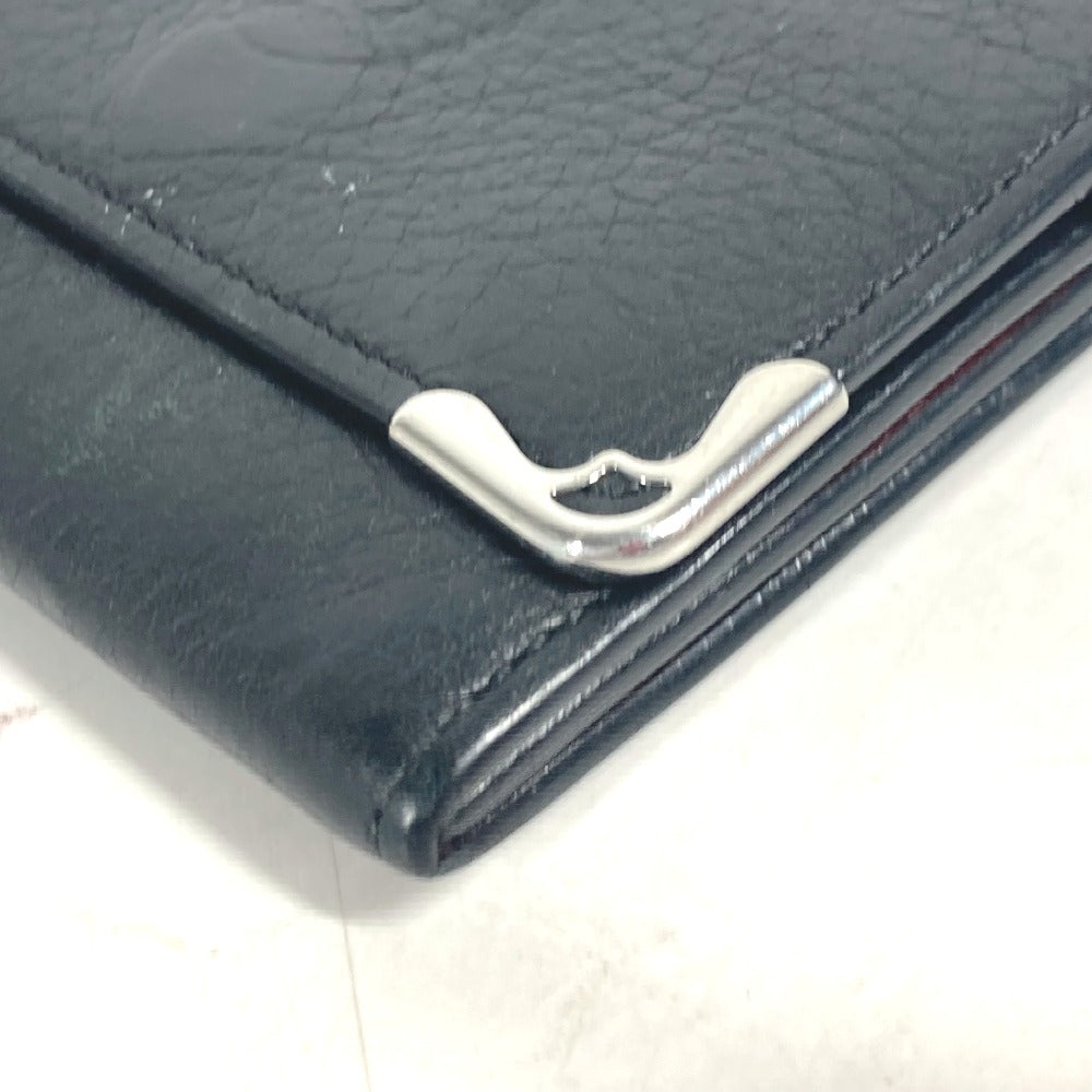 CARTIER Coin case leather black Must Line logo mens(Unisex) Used Authentic