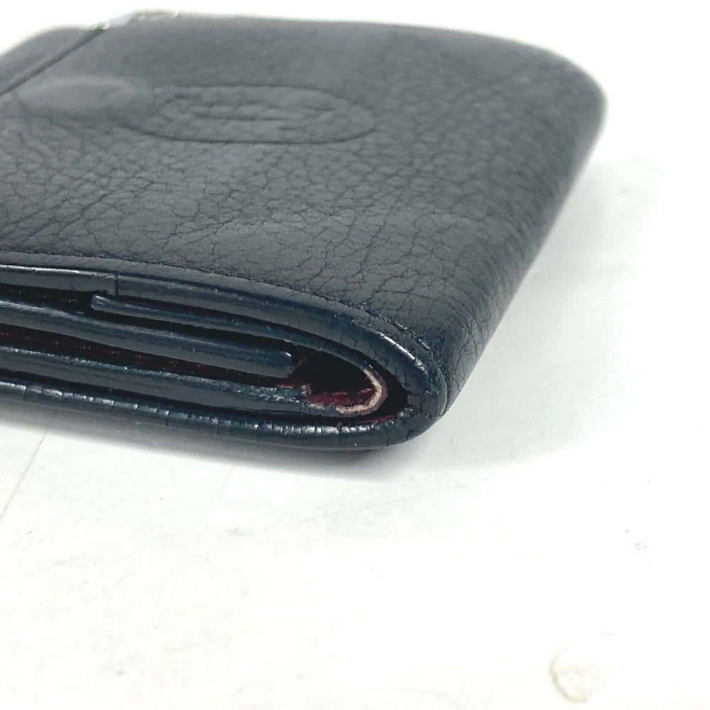 CARTIER Coin case leather black Must Line logo mens(Unisex) Used Authentic