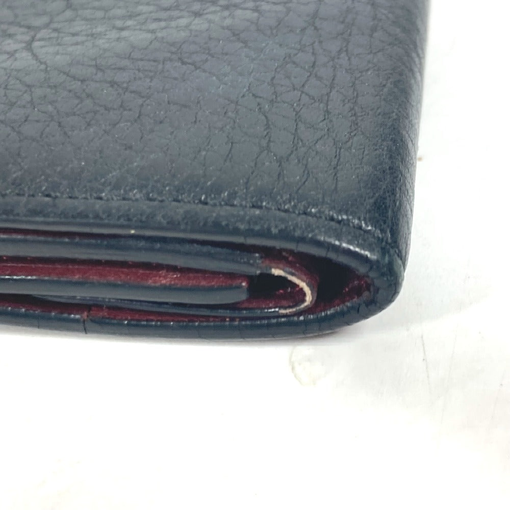 CARTIER Coin case leather black Must Line logo mens(Unisex) Used Authentic