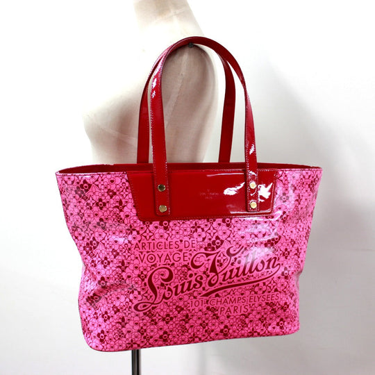 LOUIS VUITTON Tote Bag M93160 PVC pink Beach line Cosmic PM Women Used Authentic