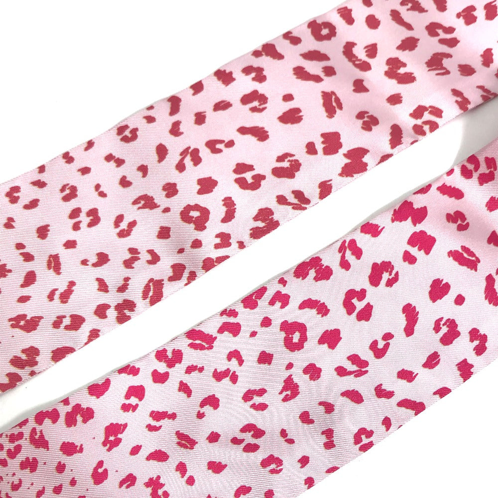 CARTIER scarf silk pink Novelty not for sale leopard PANTHERE leopard print leopard Women Used Authentic