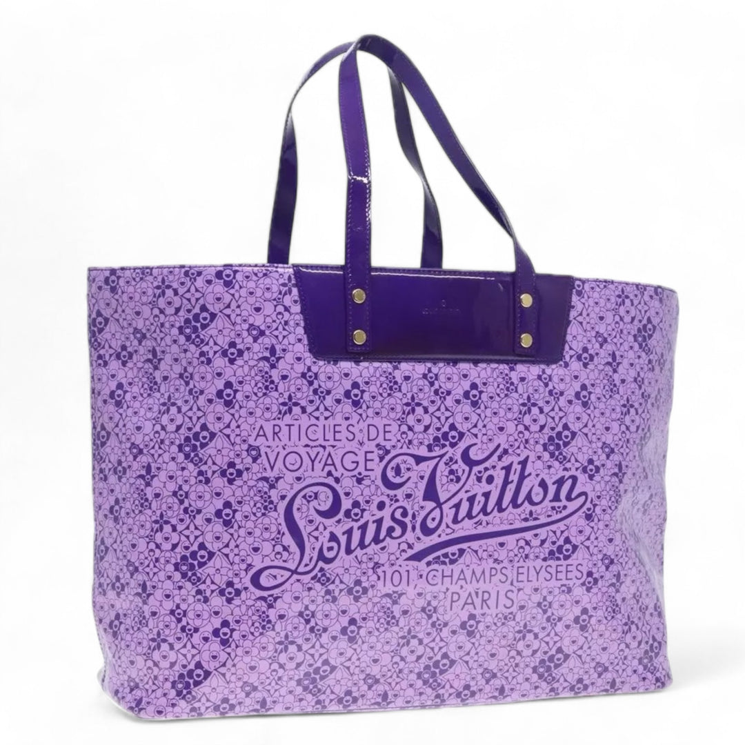 Louis Vuitton Cosmic Blossom GM Tote Bag Purple M93165 Enamel Women's Handbag
