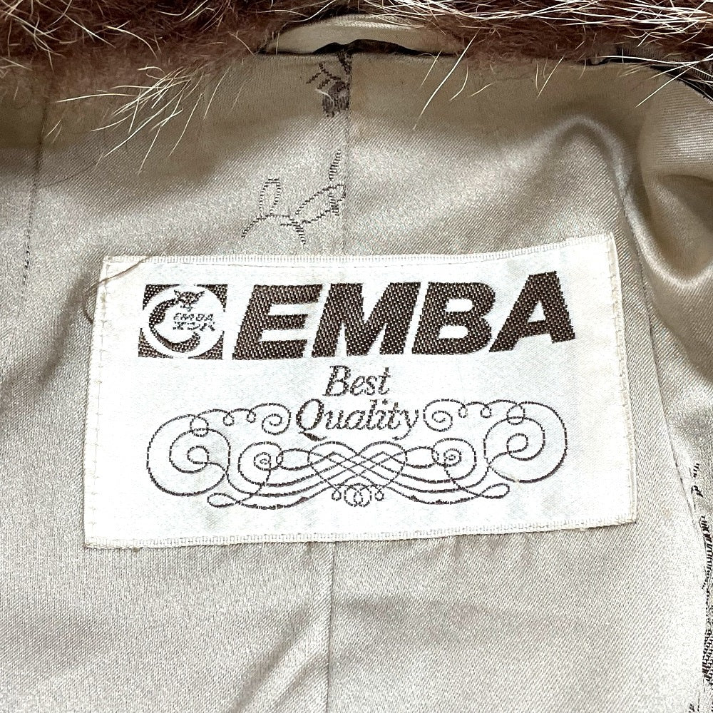 EMBA coat fur gold Leopard Cat Half length Women 11 Used Authentic