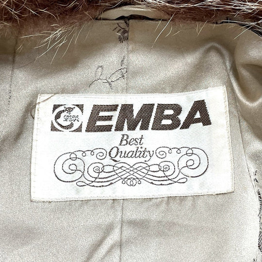 EMBA coat fur gold Leopard Cat Half length Women 11 Used Authentic