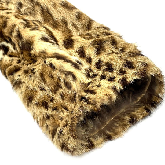 EMBA coat fur gold Leopard Cat Half length Women 11 Used Authentic