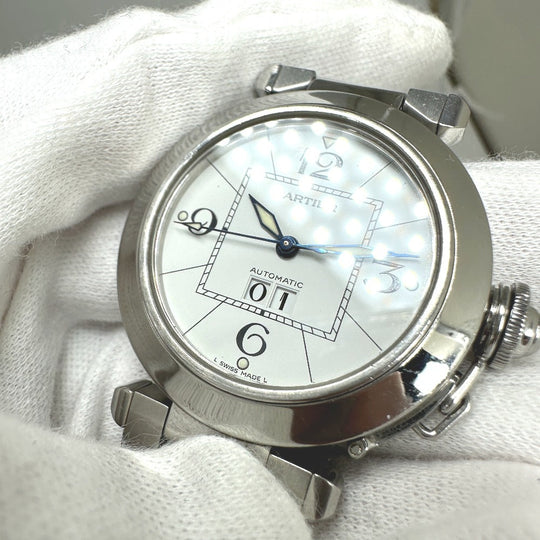 CARTIER Watches Mechanical Automatic W31055M7  Stainless Steel Silver Pasha C Big Date white dial mens Used Authentic