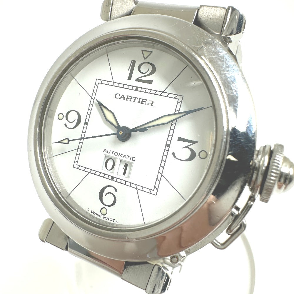 CARTIER Watches Mechanical Automatic W31055M7  Stainless Steel Silver Pasha C Big Date white dial mens Used Authentic