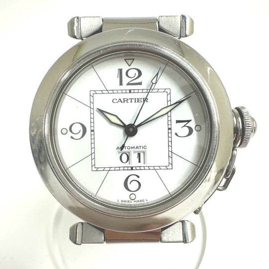 CARTIER Watches Mechanical Automatic W31055M7  Stainless Steel Silver Pasha C Big Date white dial mens Used Authentic
