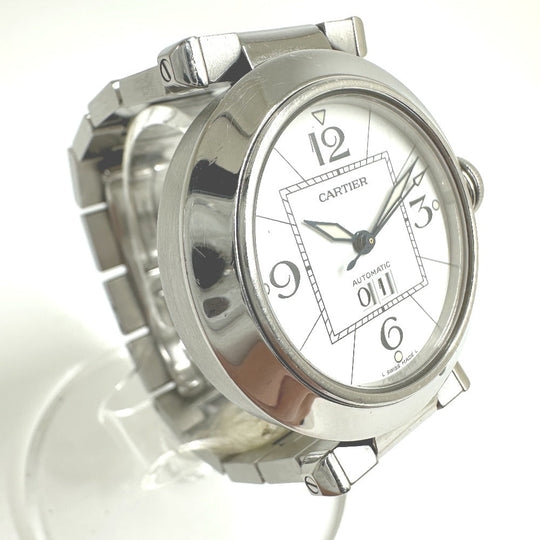 CARTIER Watches Mechanical Automatic W31055M7  Stainless Steel Silver Pasha C Big Date white dial mens Used Authentic
