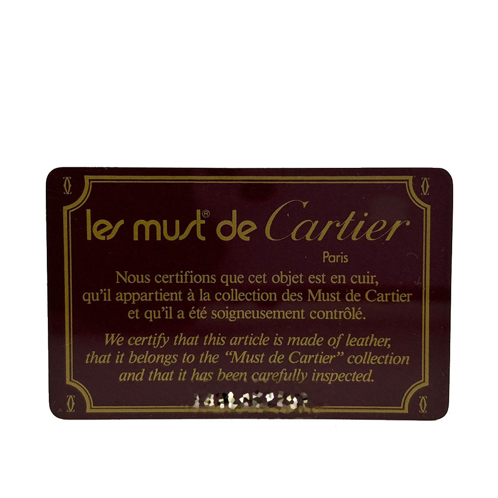 CARTIER Pouch leather Bordeaux Must Line Women Used Authentic