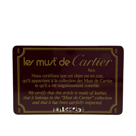 CARTIER Pouch leather Bordeaux Must Line Women Used Authentic