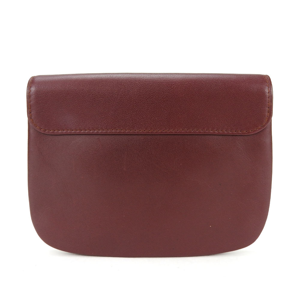 CARTIER Pouch leather Bordeaux Must Line Women Used Authentic