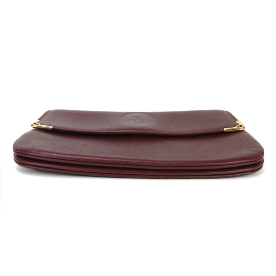 CARTIER Pouch leather Bordeaux Must Line Women Used Authentic