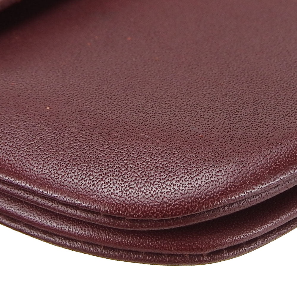 CARTIER Pouch leather Bordeaux Must Line Women Used Authentic
