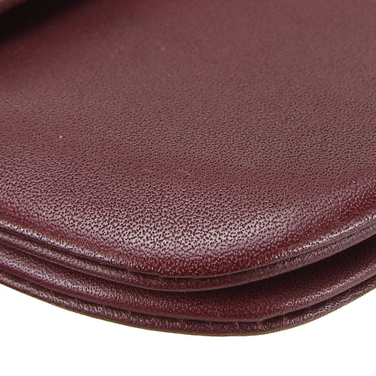 CARTIER Pouch leather Bordeaux Must Line Women Used Authentic