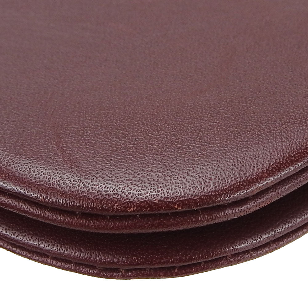 CARTIER Pouch leather Bordeaux Must Line Women Used Authentic