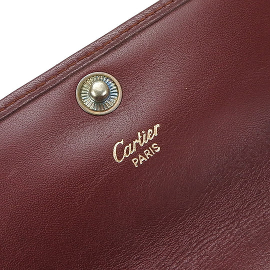 CARTIER Pouch leather Bordeaux Must Line Women Used Authentic