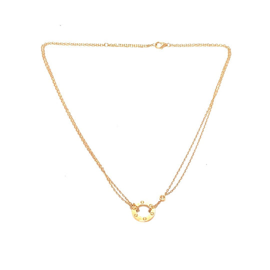 CARTIER Necklace 18K Pink Gold gold Love circle Women Used Authentic