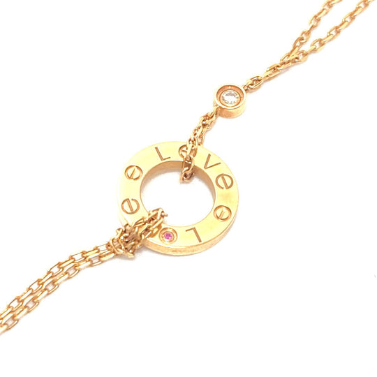 CARTIER Necklace 18K Pink Gold gold Love circle Women Used Authentic