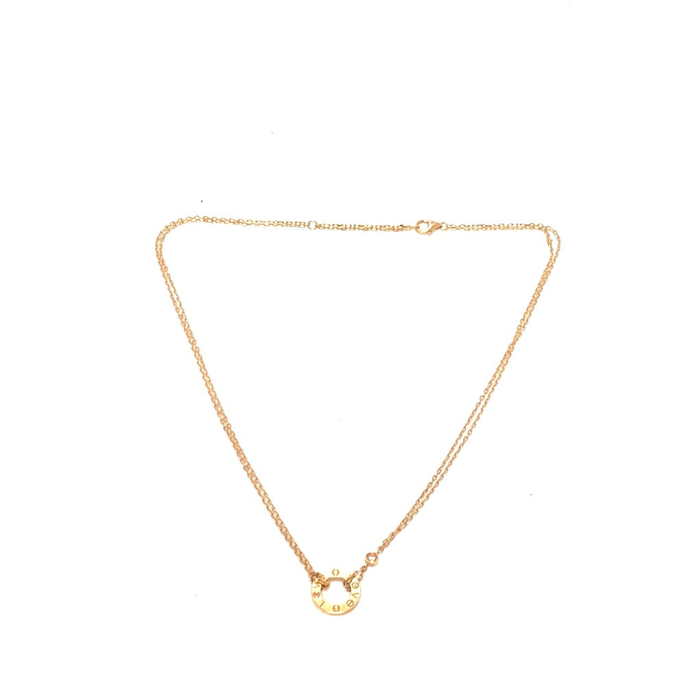 CARTIER Necklace 18K Pink Gold gold Love circle Women Used Authentic
