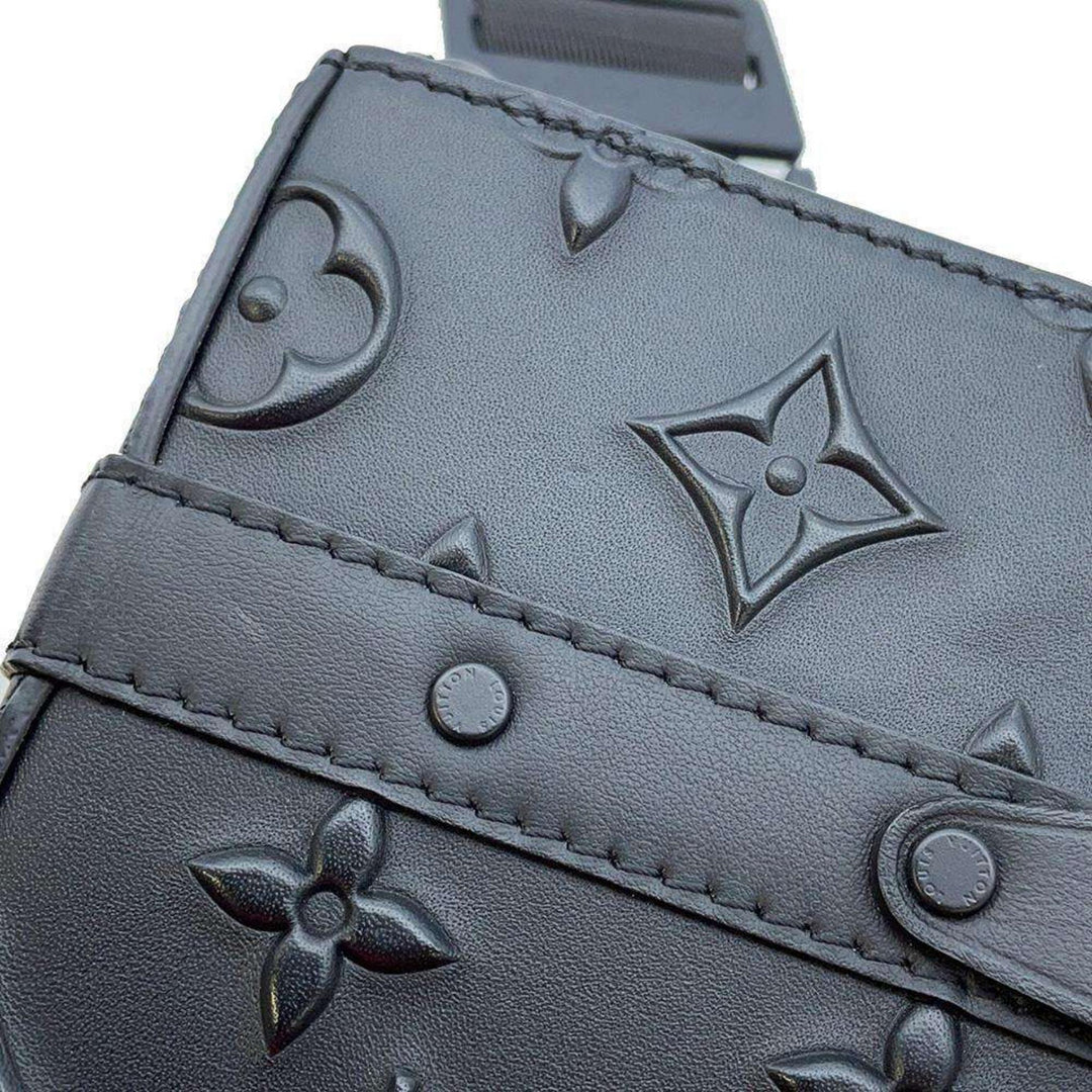 Louis Vuitton M57952 Monogram Seal Leather Noir Trunk Sling Bag Preloved