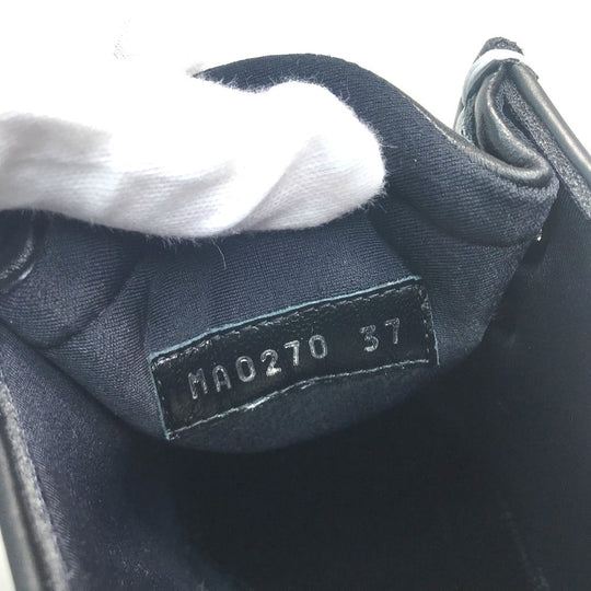 LOUIS VUITTON boots 1A8D3E Jacquard, Leather black LV Bobur Line Derby Chunky heel Women 37 Used Authentic