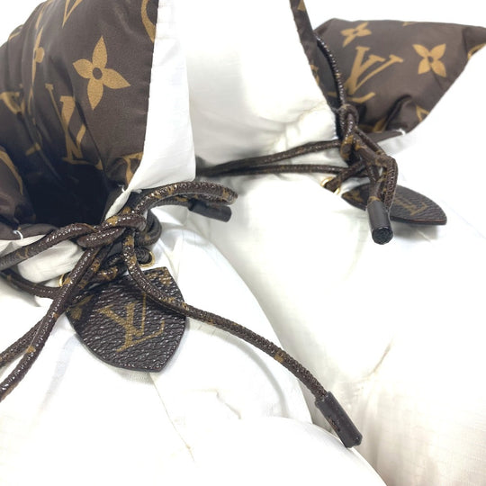 LOUIS VUITTON boots 1A8T3W Nylon, Nylon White x brown Shoe Monogram Pillow Line Ankle Boots Women 37 Used Authentic