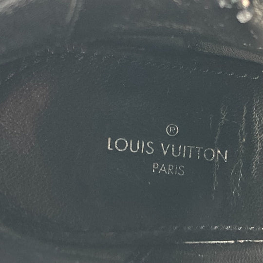 LOUIS VUITTON boots leather black shoes shoes monogram heels By color Women 35 Used Authentic