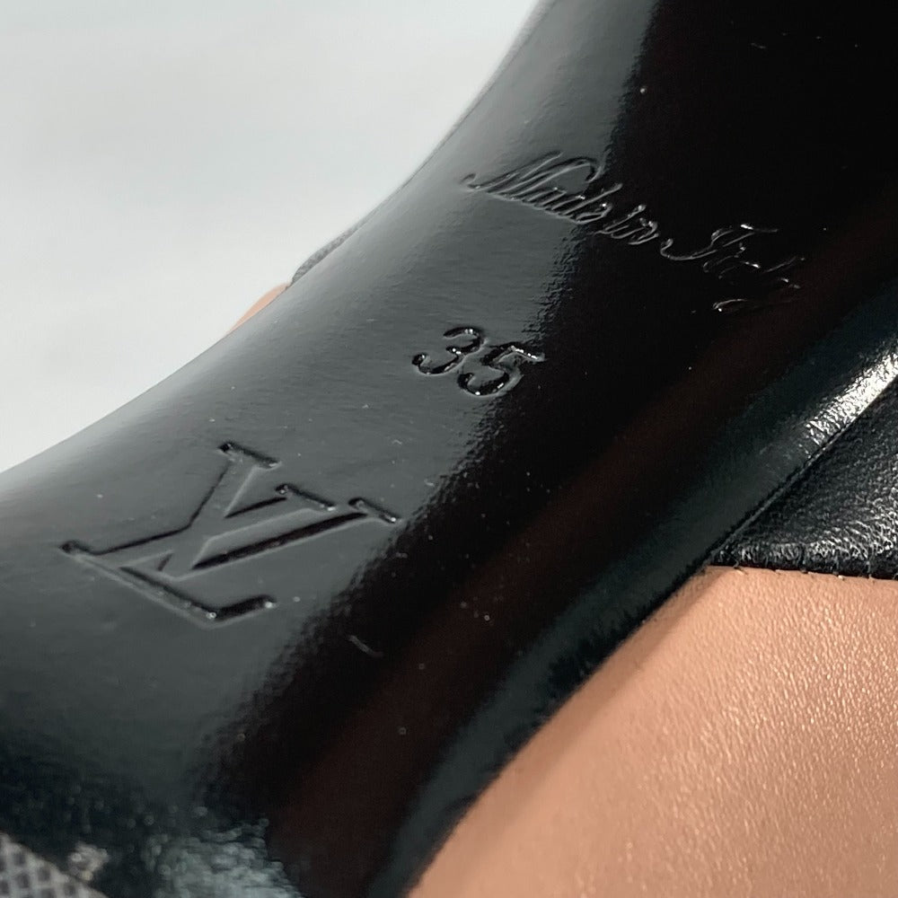 LOUIS VUITTON boots leather black shoes shoes monogram heels By color Women 35 Used Authentic