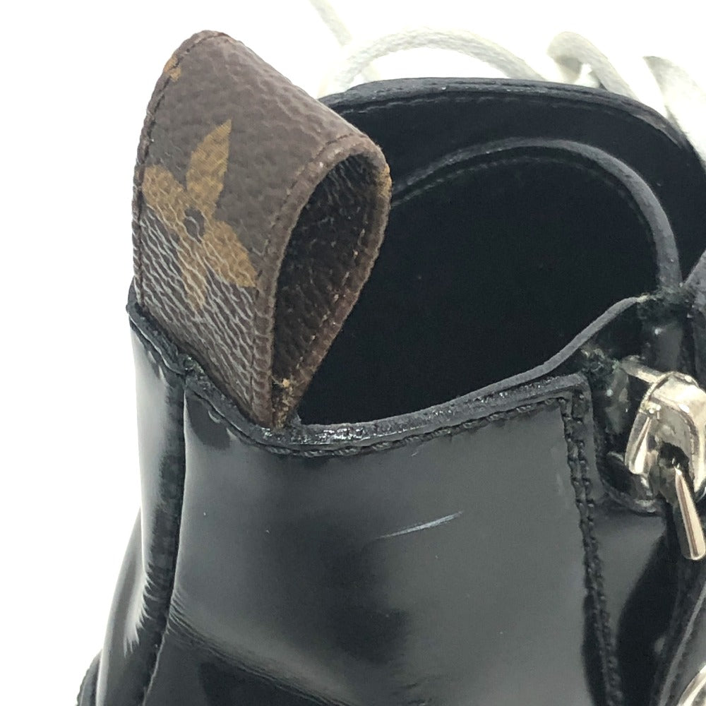 LOUIS VUITTON boots MA1117 leather black Star trail line Women 36.5 Used Authentic