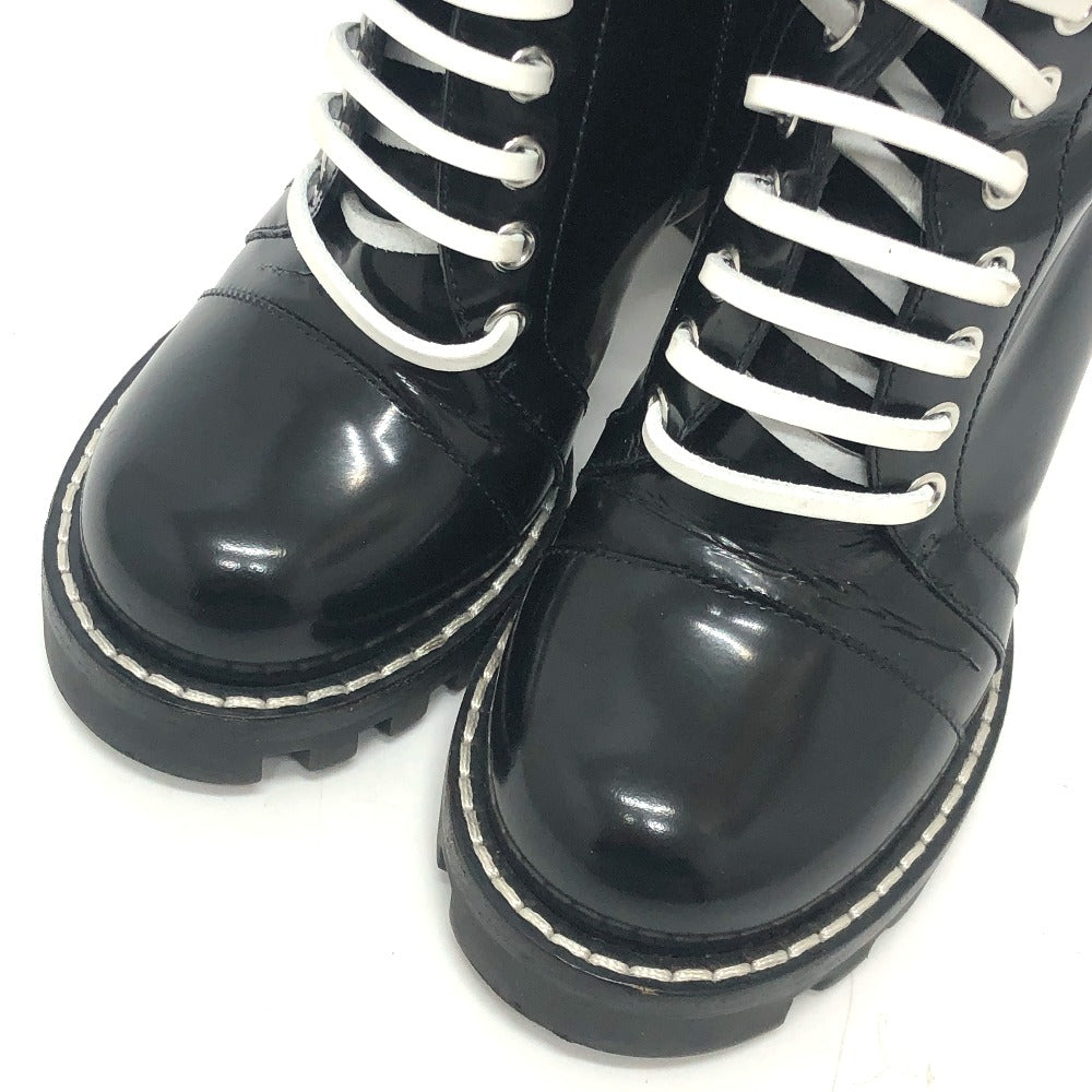LOUIS VUITTON boots MA1117 leather black Star trail line Women 36.5 Used Authentic