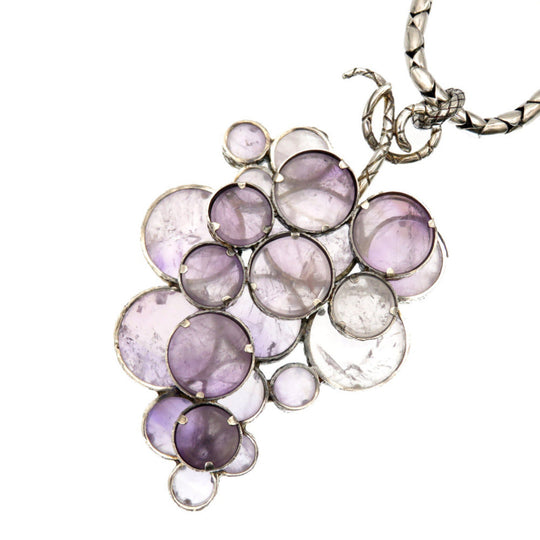BOTTEGAVENETA Necklace Amethyst, Silver925 purple Grape amethyst Women Used Authentic